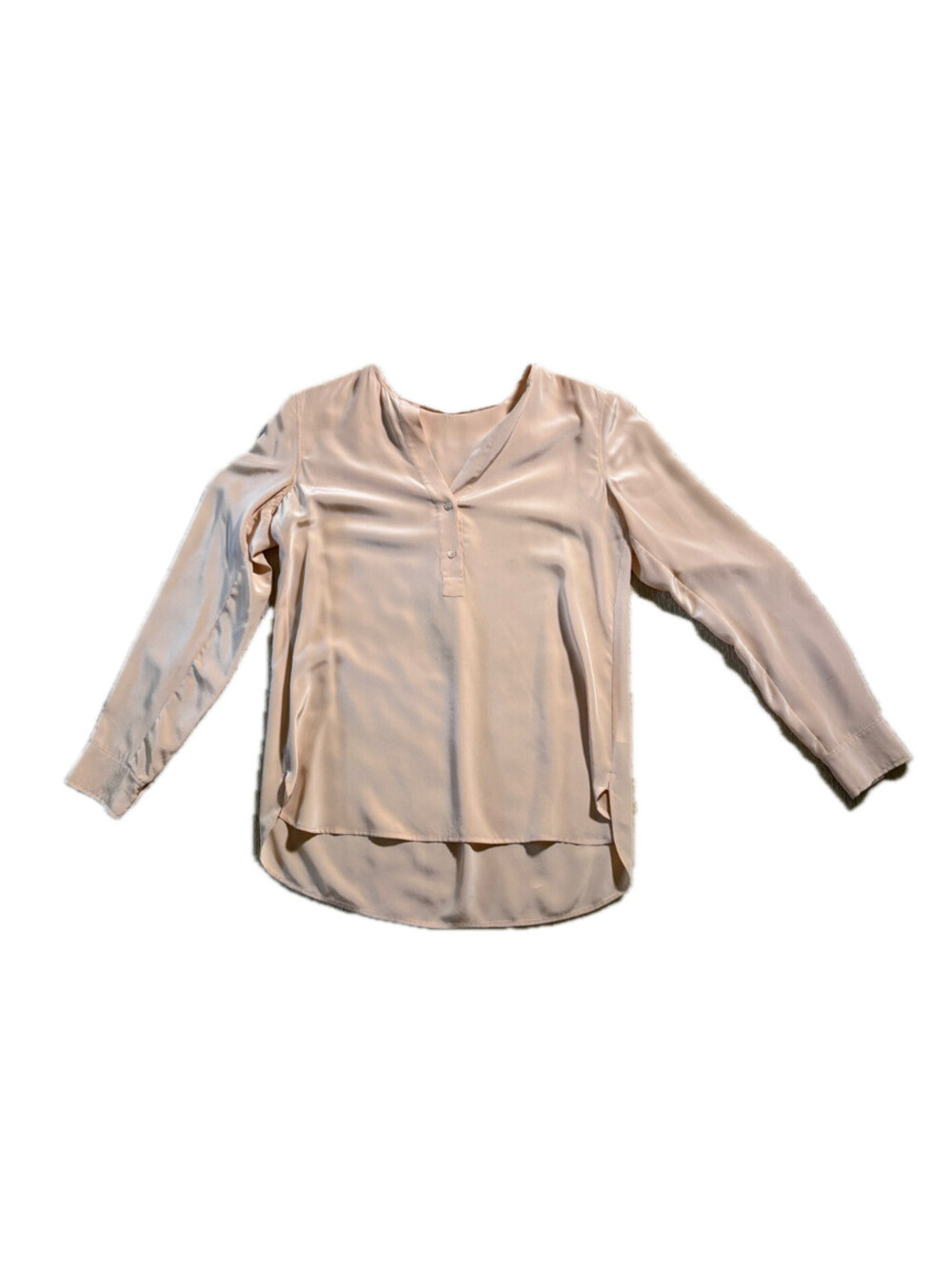 Vince Cream V-Neck 100% Silk Blouse Women's Size Medium